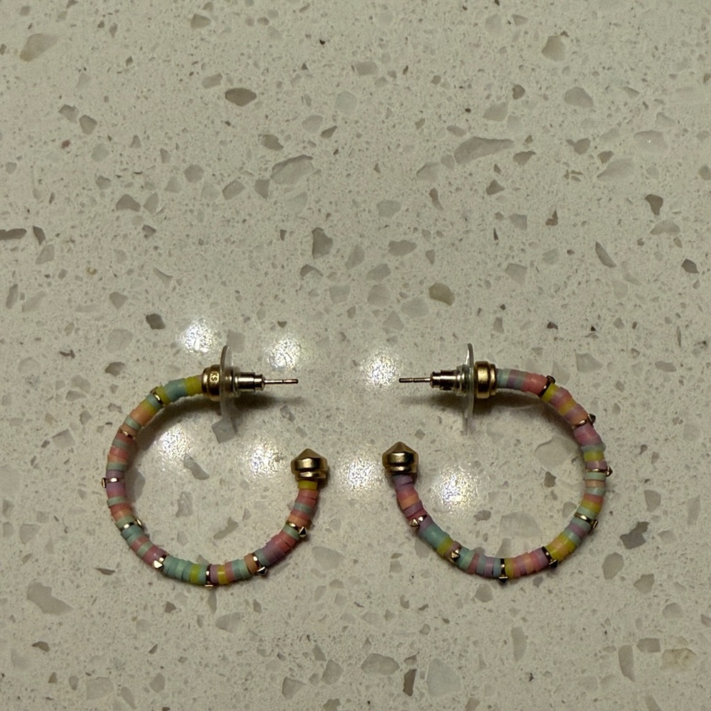 Kendra Scott Colorful Pastel Beaded Hoop Earrings